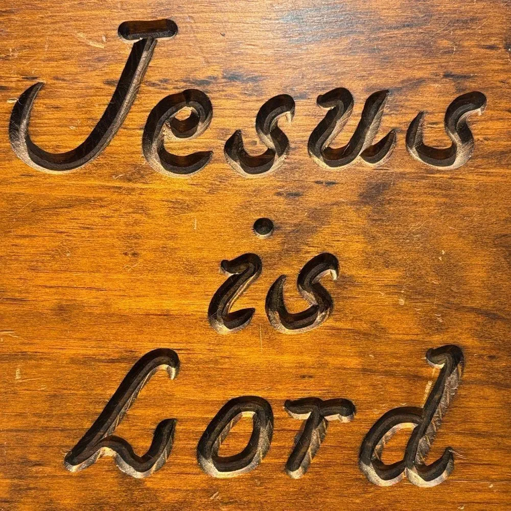 Faith-Inspired Brown Wall Plaque - 'Jesus is Lord'